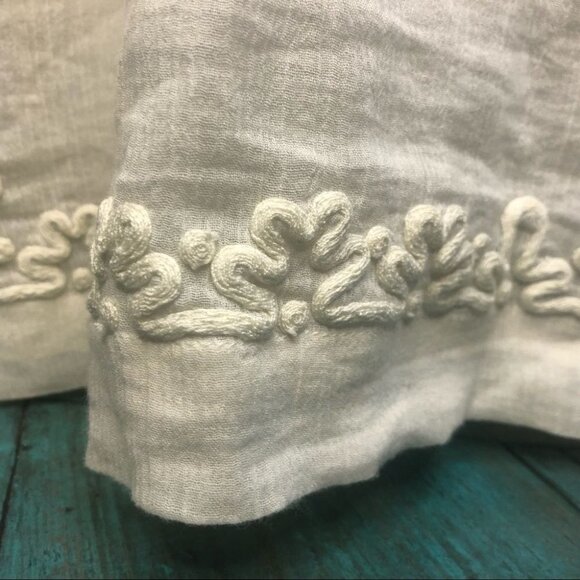 Joie Boho Cream Off White Shift Dress Embroidered Size Medium - Picture 11 of 13